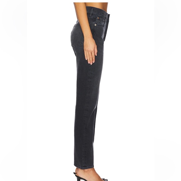 Agolde Dark Gray Women's Straight Leg Jeans - Picture 3 of 15